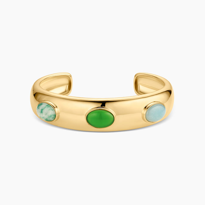Simone Green Mixed Cuff Bracelet