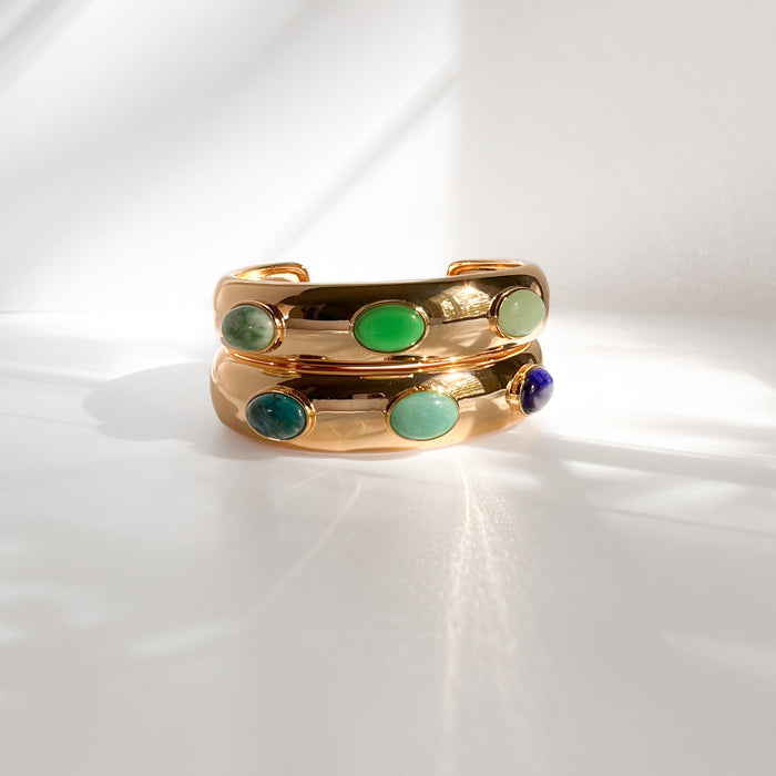 Simone Green Mixed Cuff Bracelet