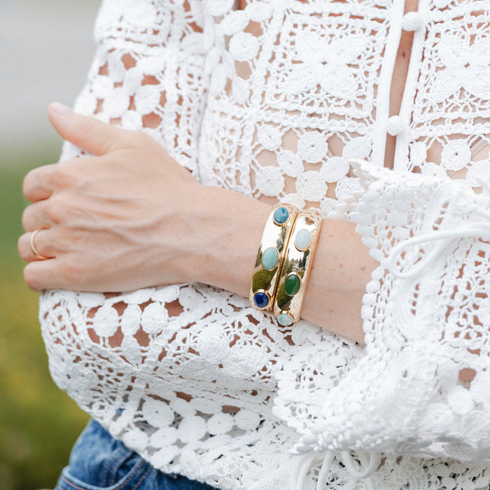 Simone Green Mixed Cuff Bracelet