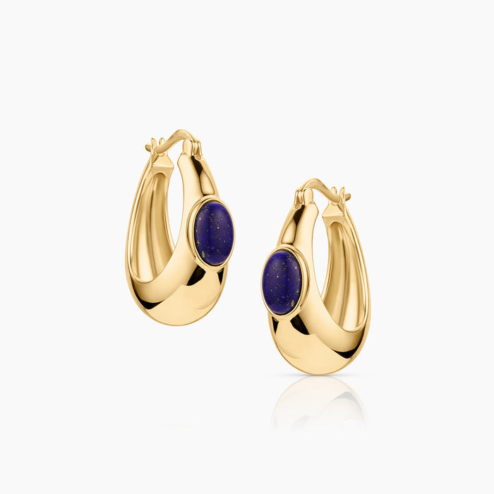 Simone Lapis Hoop Earrings