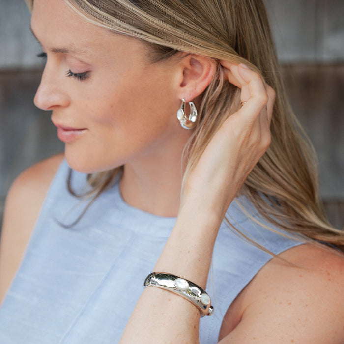 Simone Mother Of Pearl Hoop Earrings