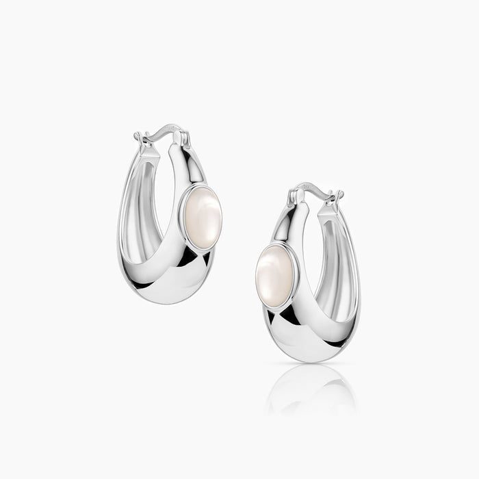 Simone Mother Of Pearl Hoop Earrings
