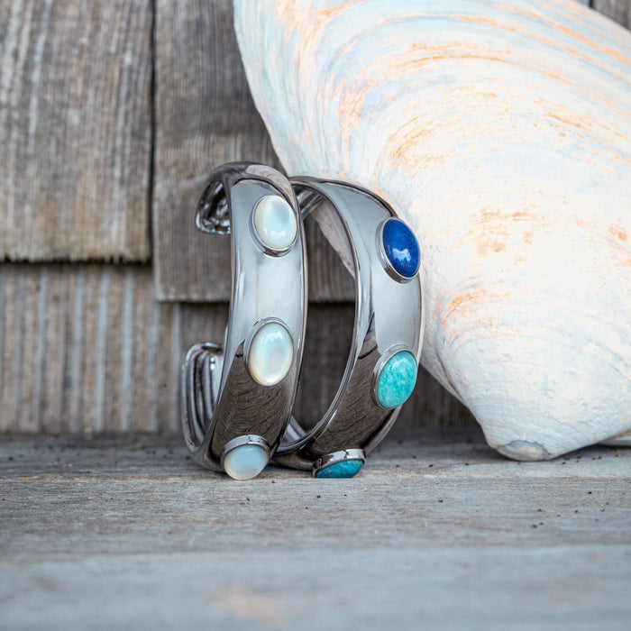 Simone Silver Mother Of Pearl Cuff Bracelet
