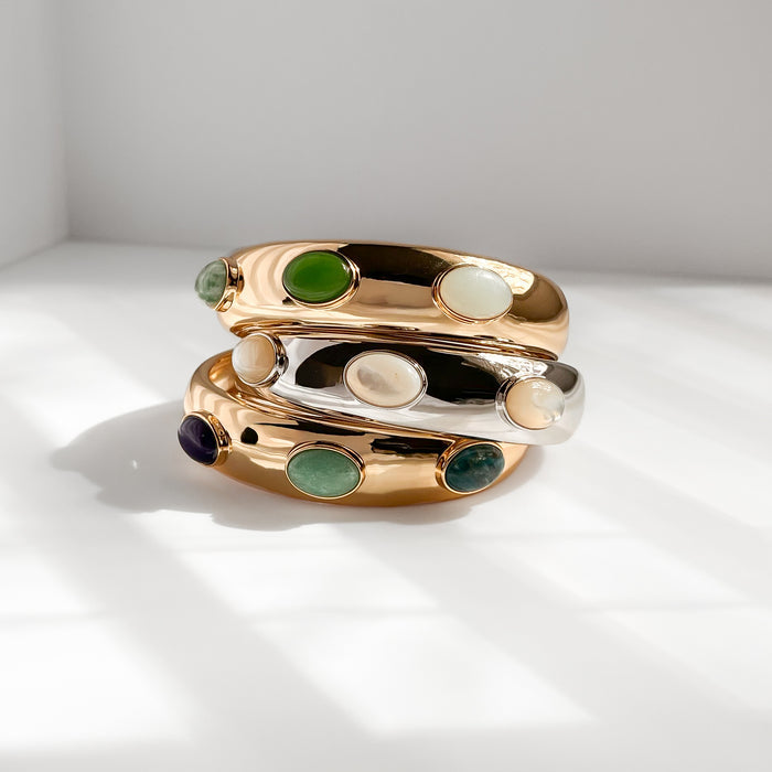 Simone Silver Mother Of Pearl Cuff Bracelet