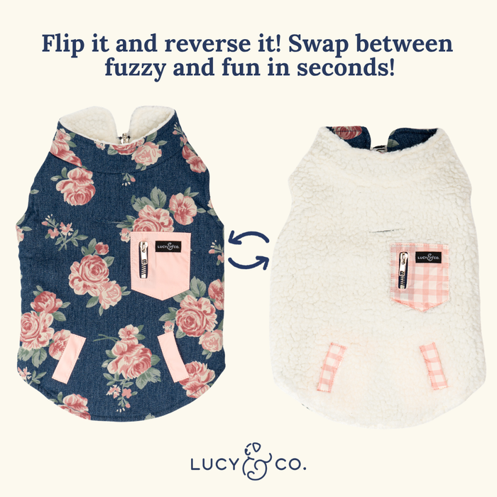 Smell the Roses Reversible Teddy Vest