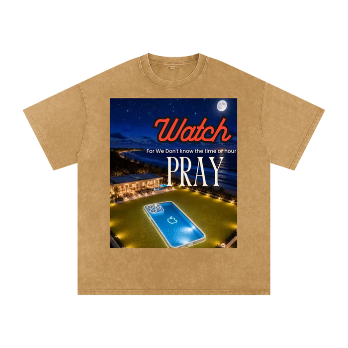 Snow Washed Oversized Cotton T-Shirt