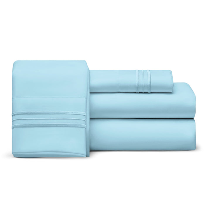 Split Top Queen Sheet Set (Flex), 1800 Thread Count Ultra Comfort, Deep Pocket