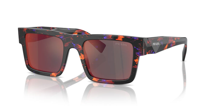 Abstract Orange/Dark Grey Blue Red Mirror / 52