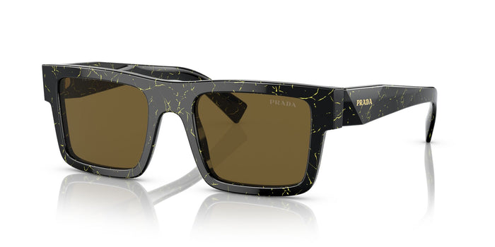 Black Yellow Marble/Dark Brown / 52