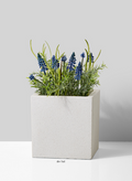 Square White Fiber Stone Pot Decor Jamali Garden