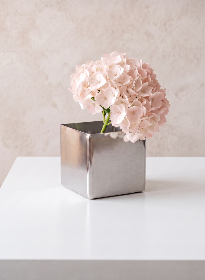 Stainless Steel Cube Vase Decor Jamali Garden