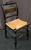 Stenciled Black Hitchcock Reed Seat Chair