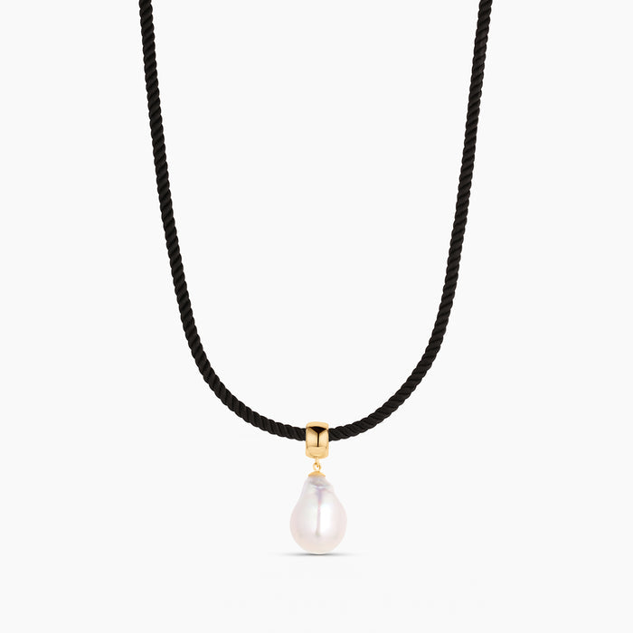 14k Gold Plated / Coco Noir Silk Cord