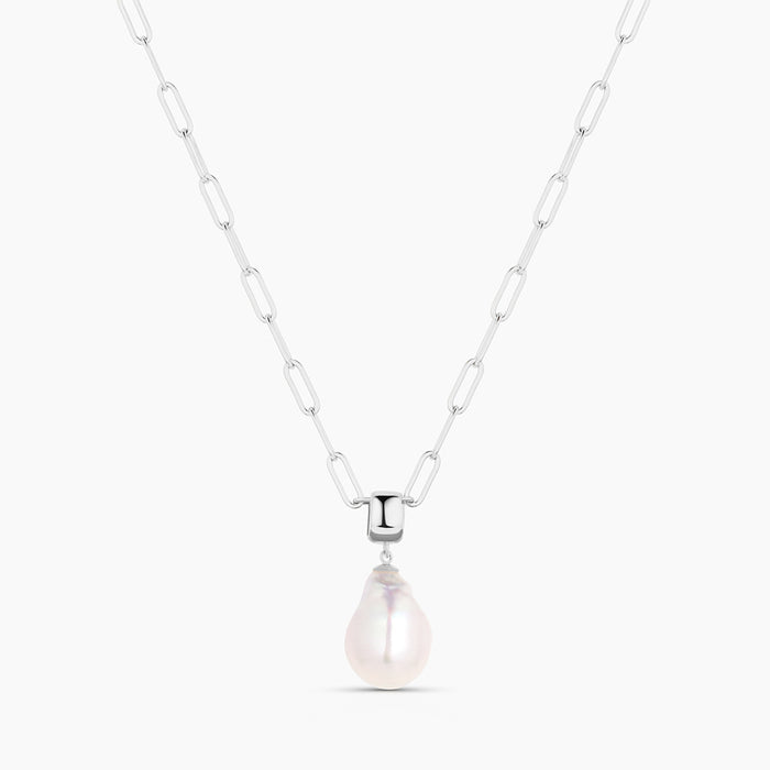 Rhodium Plated / 18" Finn Paperclip Chain
