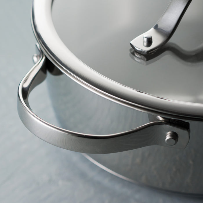 Tempo 8 Quart Tri-Ply Base Stainless Steel Covered Stock Pot
