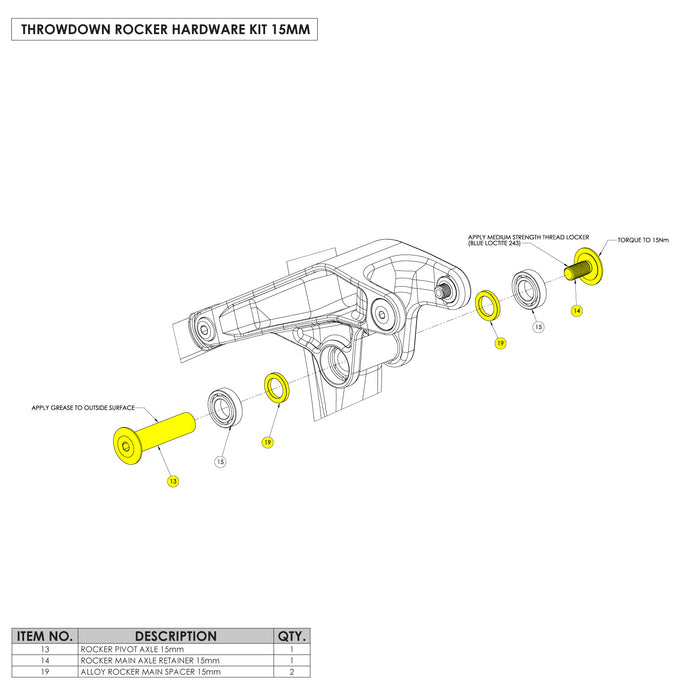 Throwdown Rocker Hardware Kit