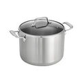 Tri-Ply Clad 8 Quart Stainless Steel Covered Stock Pot - Glass Lid