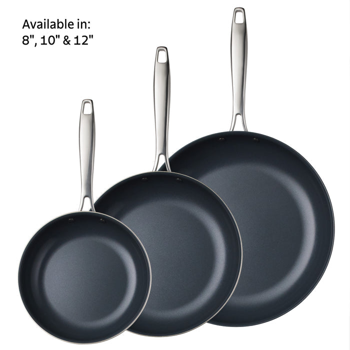Tri-Ply Clad Stainless Steel Ceramic Nonstick Fry Pan