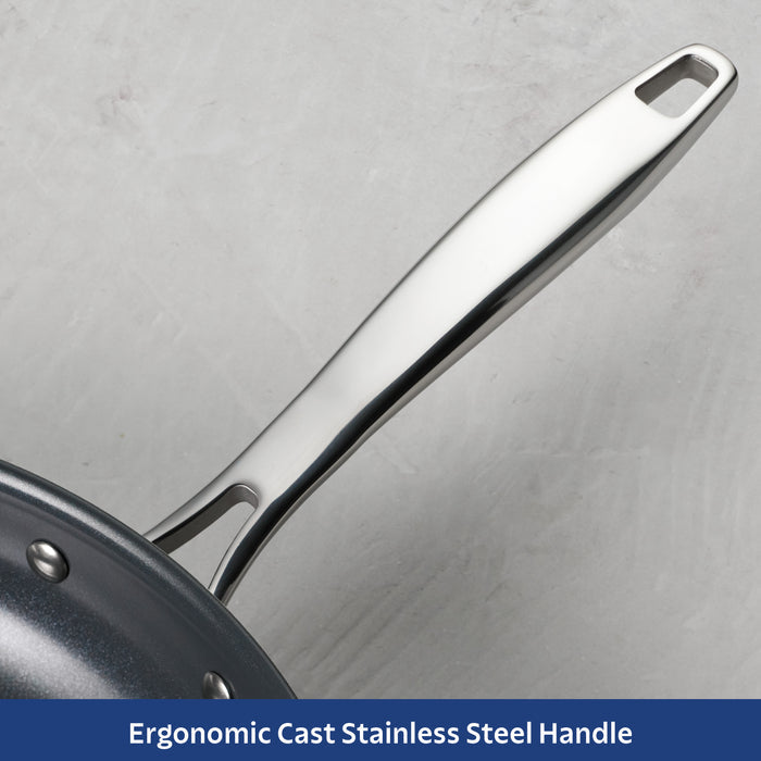 Tri-Ply Clad Stainless Steel Ceramic Nonstick Fry Pan