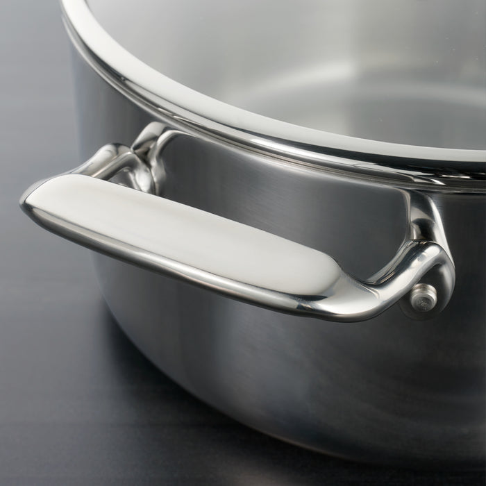Tri-Ply Clad Stainless Steel Cookware Set with Glass Lids