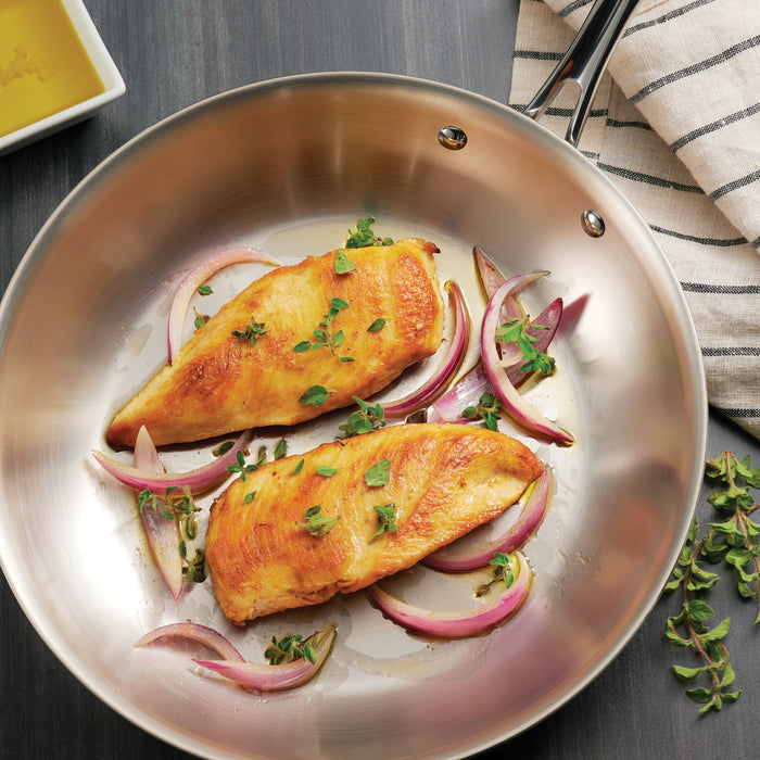 Tri-Ply Clad Stainless Steel Fry Pan - Boston Handle