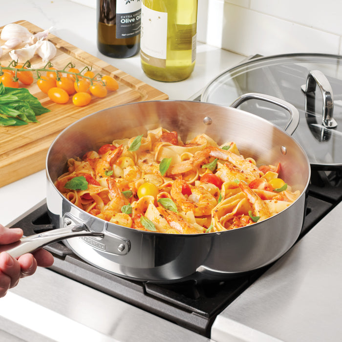 Triverge 5 Quart Tri Ply Clad Stainless Steel Jumbo Cooker with Lid