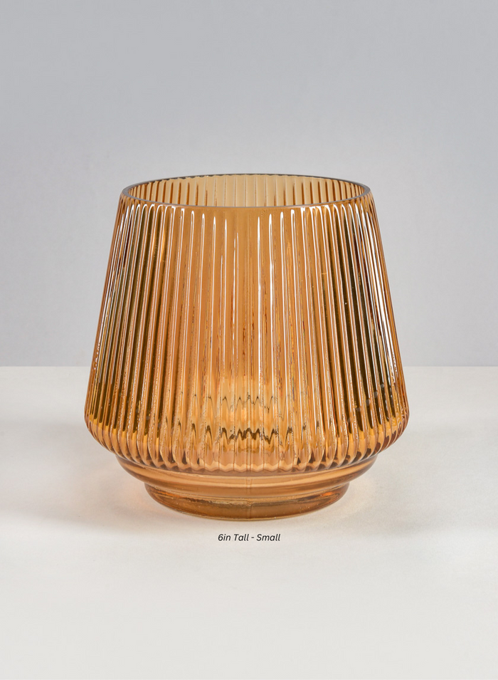 Tropez Amber Glass Vase Decor Jamali Garden Amber 6in Tall - Small EACH
