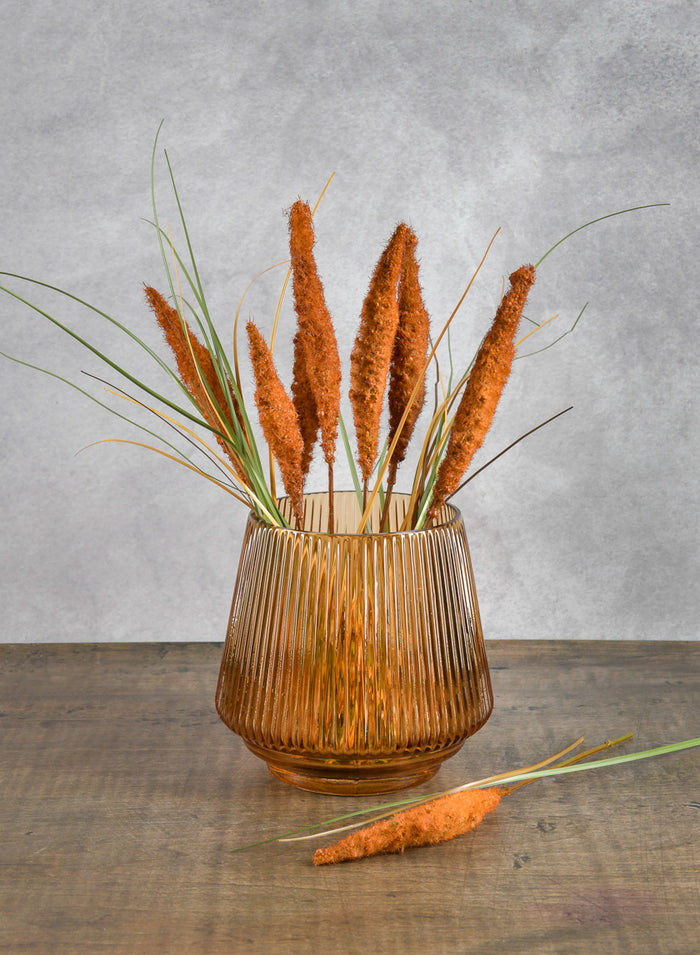 Tropez Amber Glass Vase Decor Jamali Garden