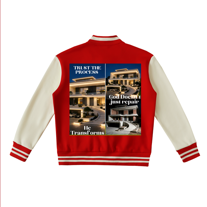 Two-Tone Fleeced Varsity Jacket