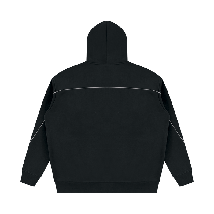 Unisex Oversized Piping Fleece Hoodie
