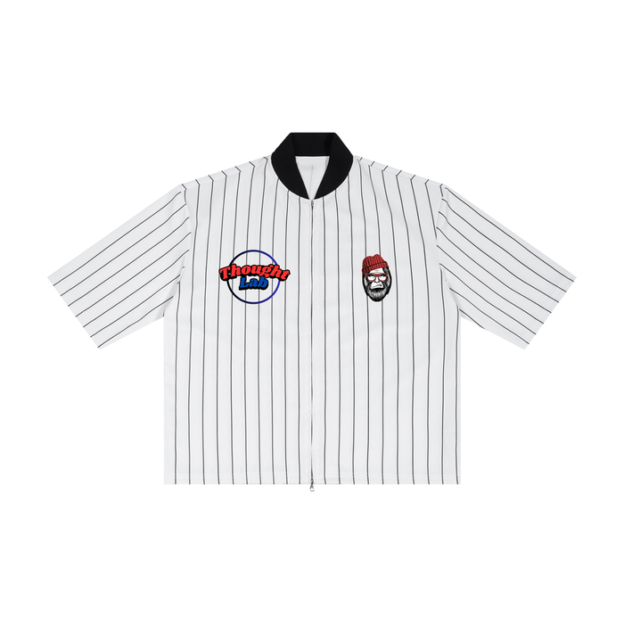 Unisex Striped Full-Zip Baseball Jersey