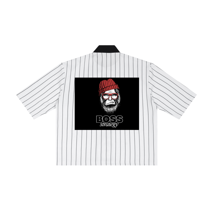 Unisex Striped Full-Zip Baseball Jersey