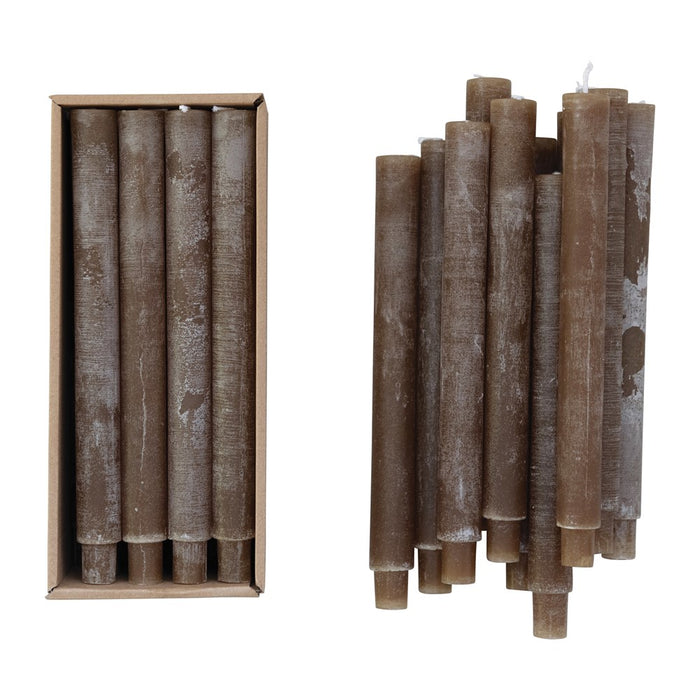 Unscented Taper Candles In Box, Powder Finish