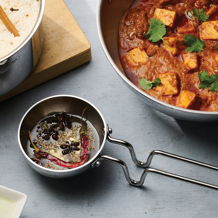 Utsava 9.35 Ounce Tri-Ply Clad Stainless Steel Tadka Pan
