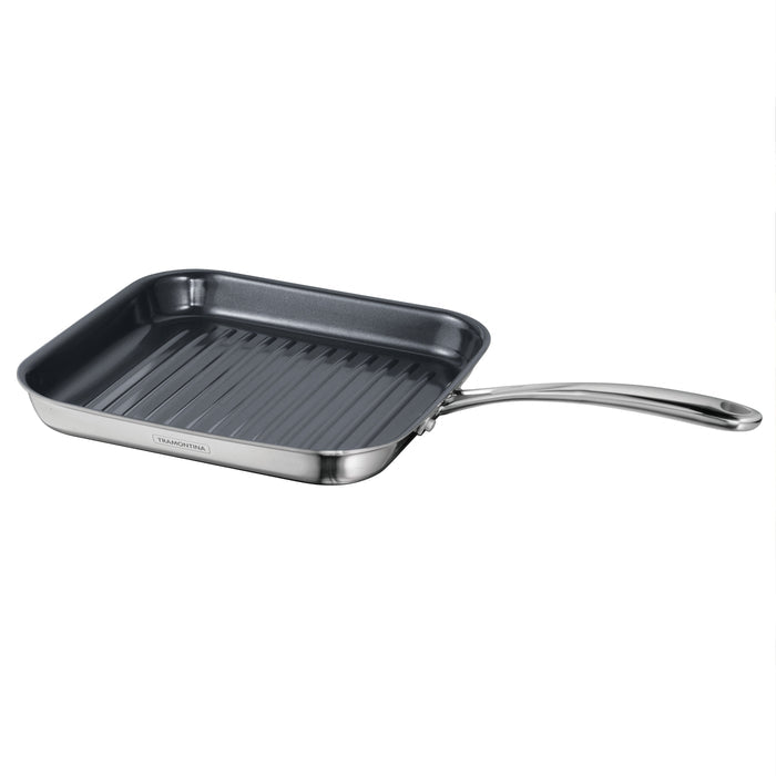 Utsava Tri-Ply Clad 10-Inch Grill Pan with Ceramic Interior