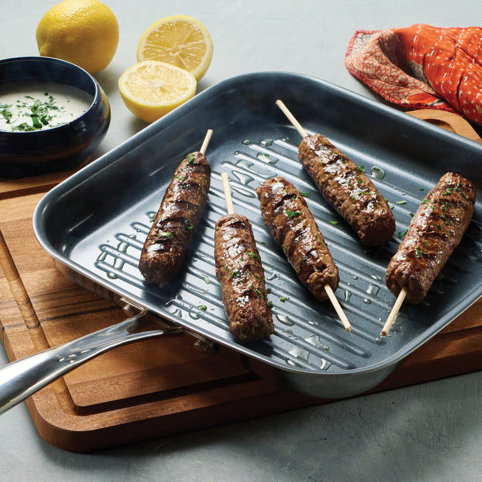 Utsava Tri-Ply Clad 10-Inch Grill Pan with Ceramic Interior