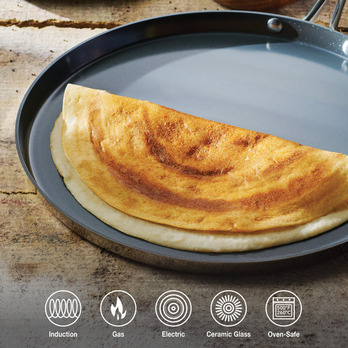 Utsava Tri-Ply Clad Stainless Steel Ceramic Nonstick Dosa Tawa