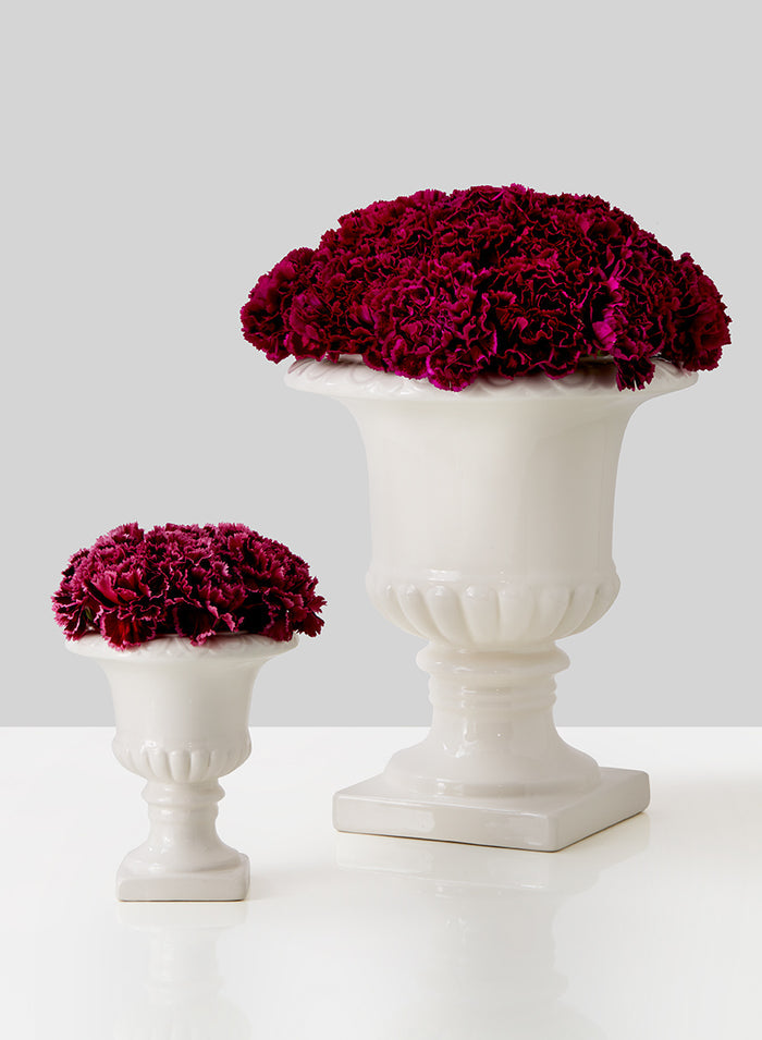 White Ceramic Urns Decor Jamali Garden