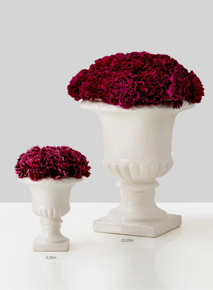 White Ceramic Urns Decor Jamali Garden