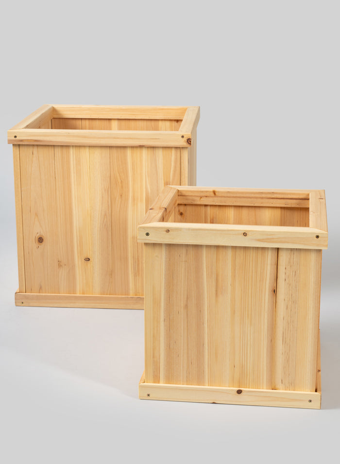 Windham Outdoor Square Wood Planter Box Decor Jamali Garden