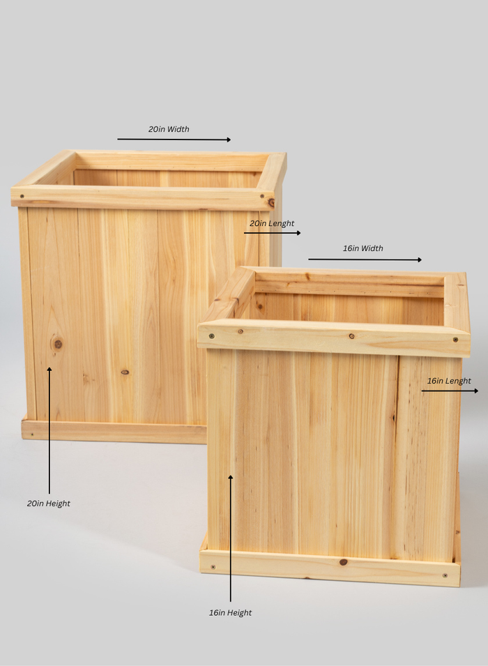 Windham Outdoor Square Wood Planter Box Decor Jamali Garden