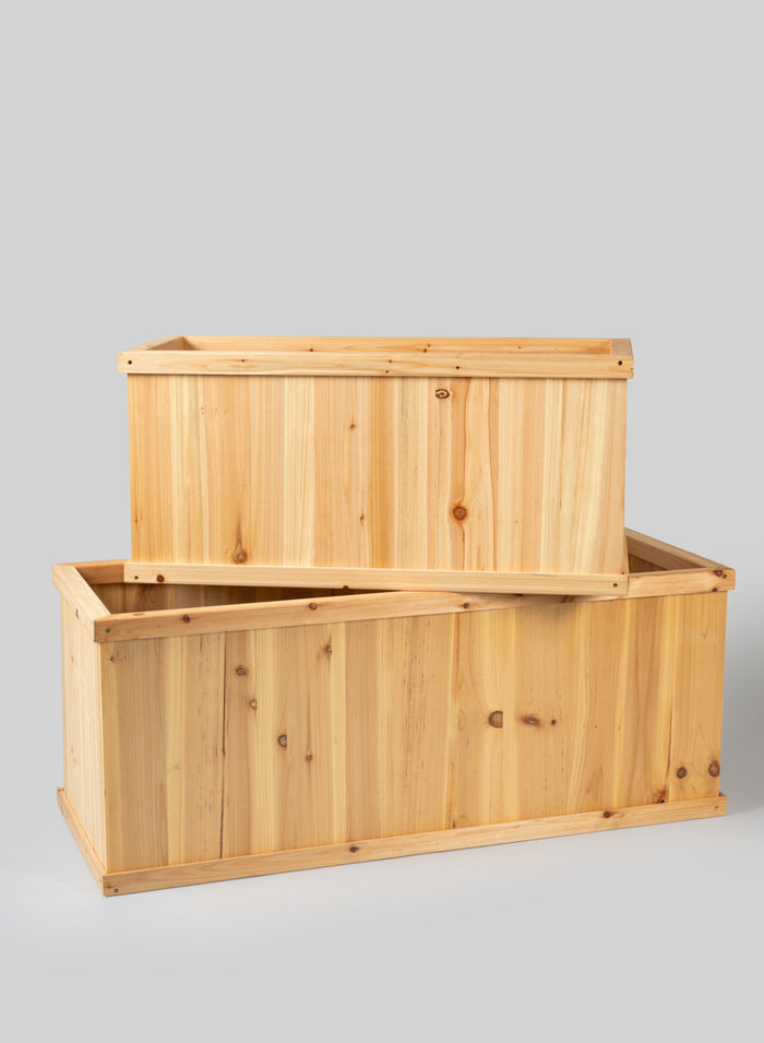 Windham Rectangular Outdoor Deep Wood Planter Box Decor Jamali Garden