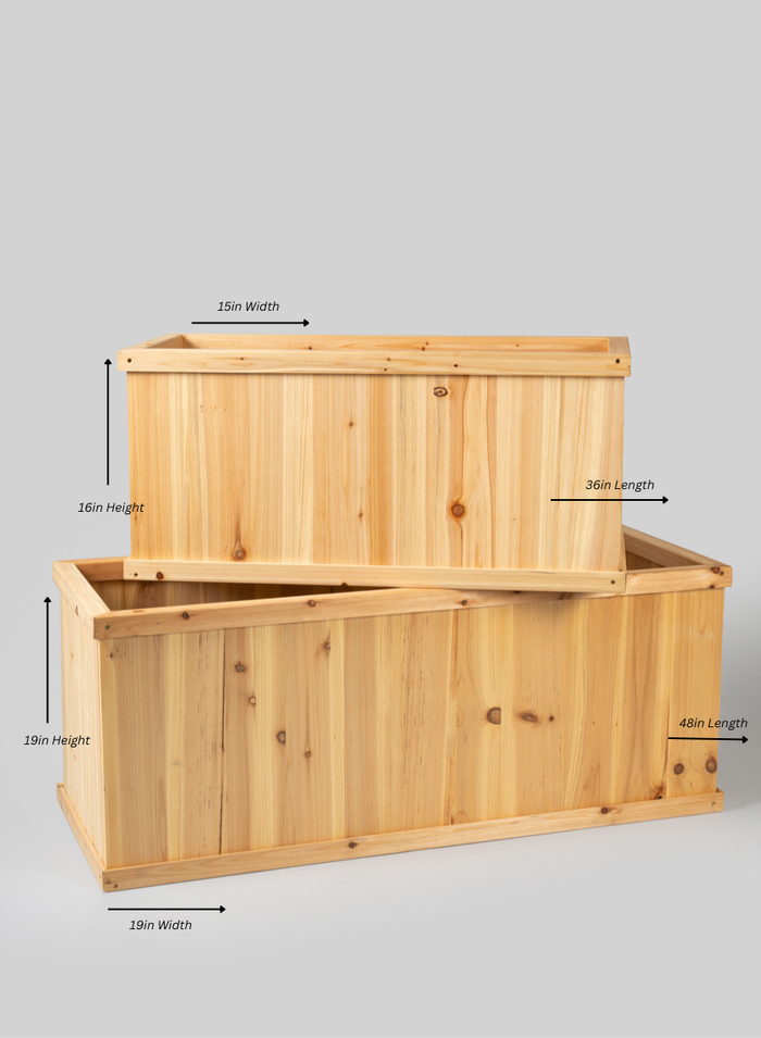 Windham Rectangular Outdoor Deep Wood Planter Box Decor Jamali Garden