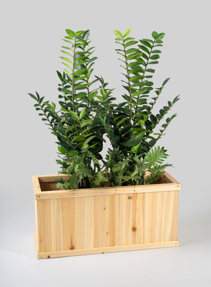 Windham Rectangular Outdoor Deep Wood Planter Box Decor Jamali Garden