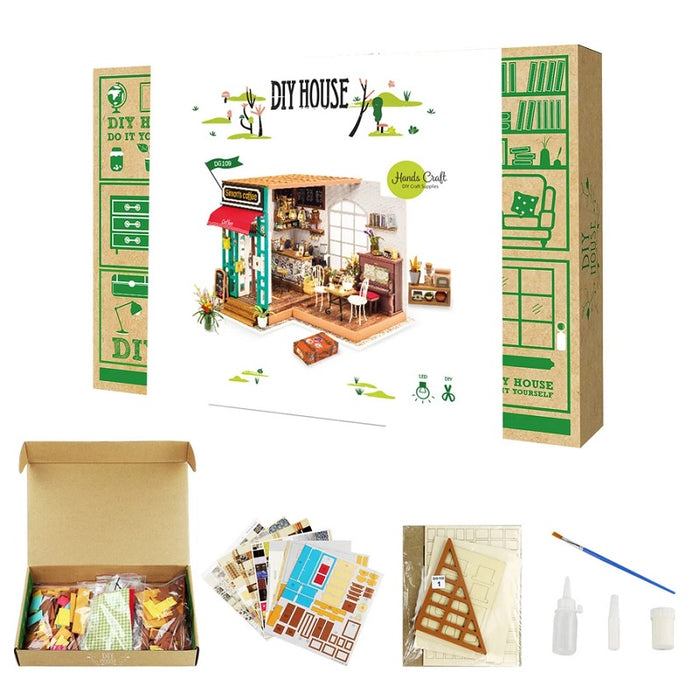 Wooden Puzzle Miniature House: Simon's Coffee