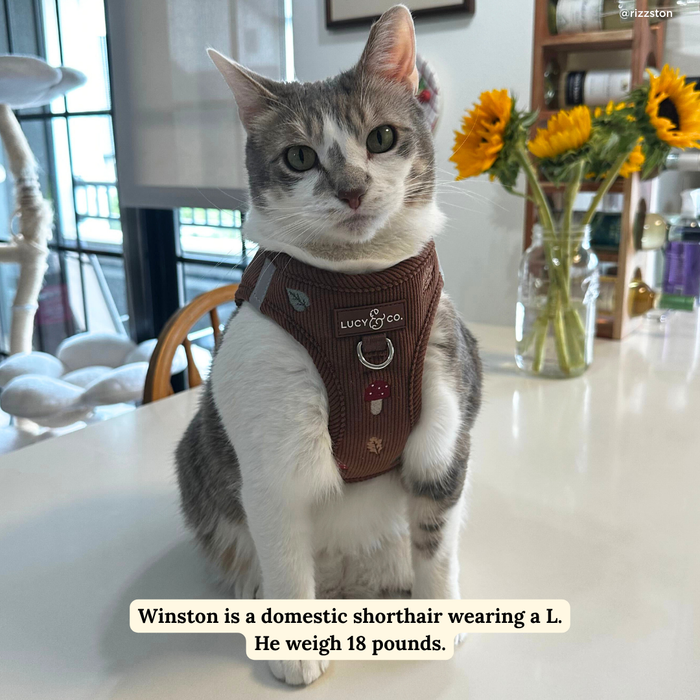 Woodland Wonder Corduroy Step-in Cat Harness