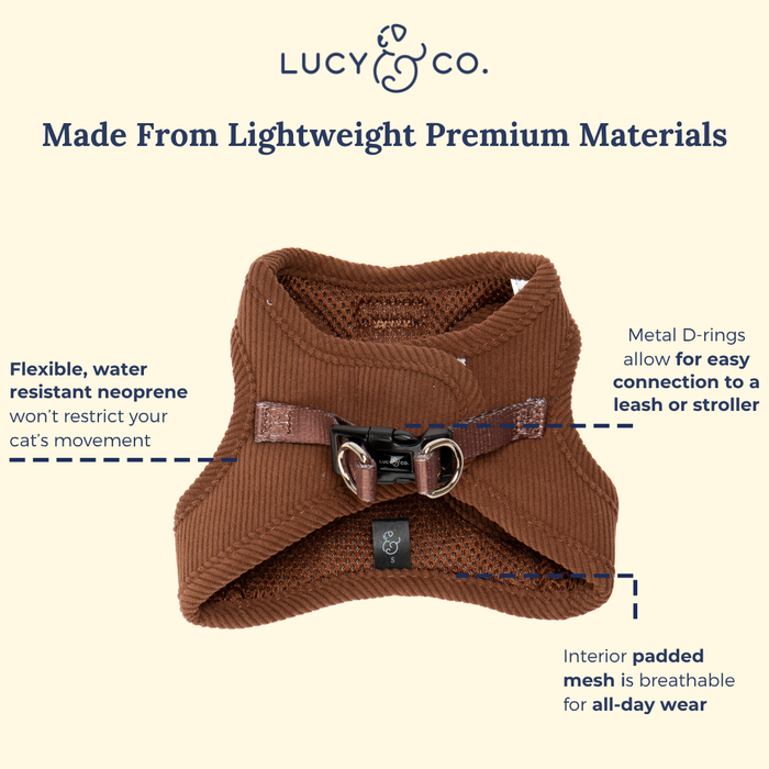 Woodland Wonder Corduroy Step-in Cat Harness